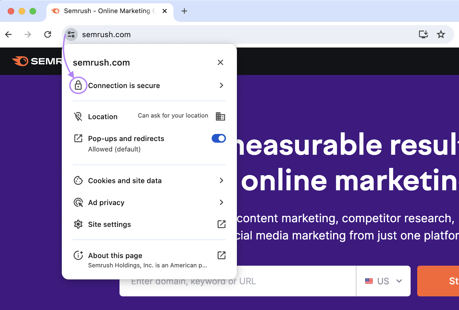 "Connection is secure" padlock next to the "sr02.sbmm.com.pk" in the browser’s address bar